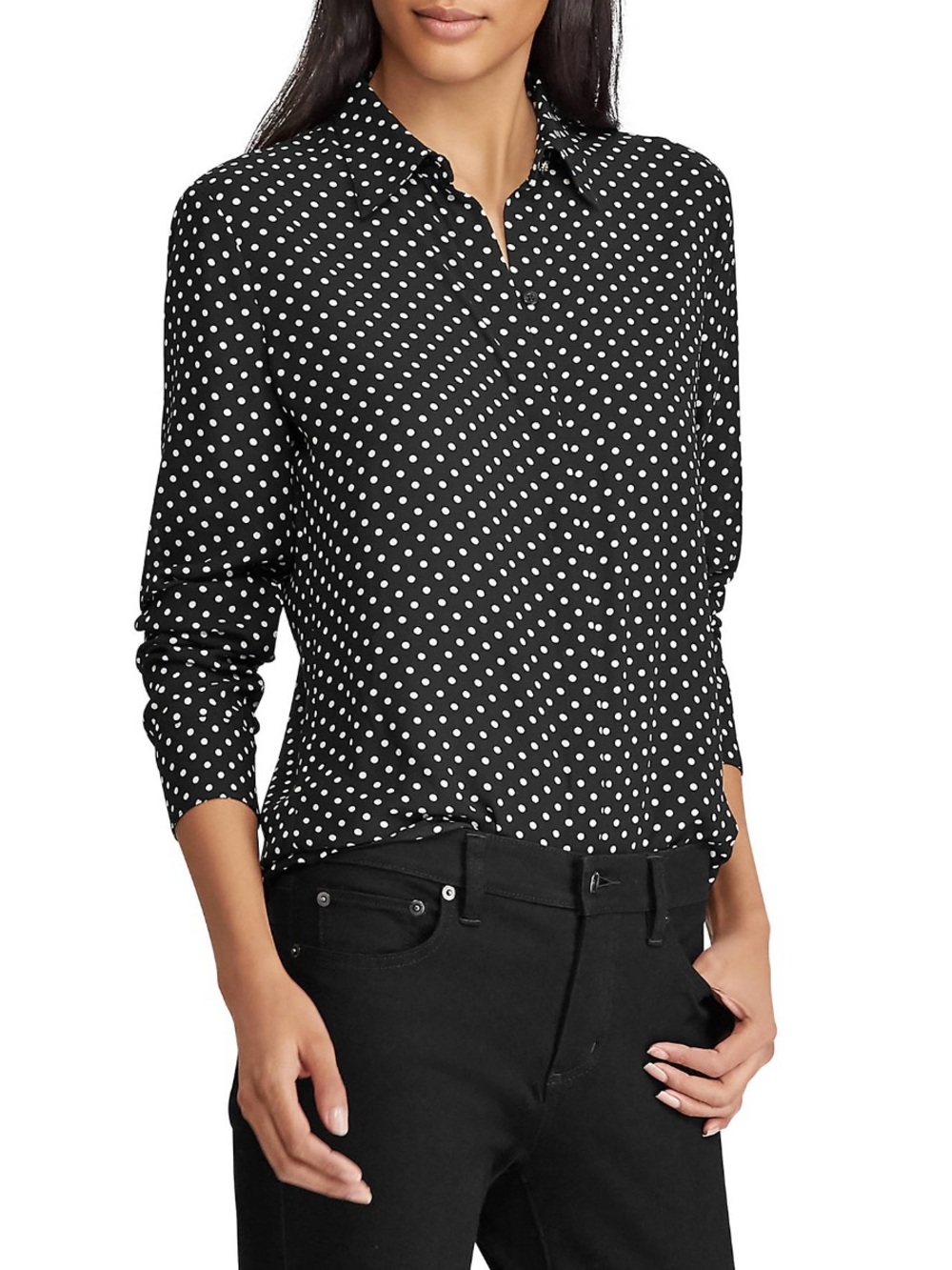 Lauren Ralph Lauren Georgette Button-Down Shirt